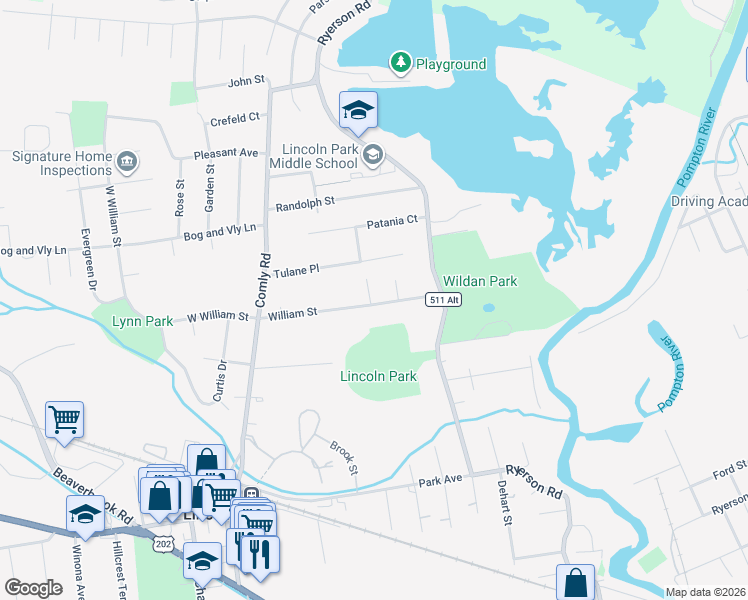 map of restaurants, bars, coffee shops, grocery stores, and more near 55 William Street in Lincoln Park