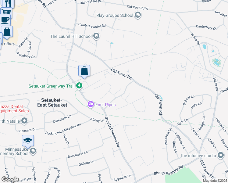 map of restaurants, bars, coffee shops, grocery stores, and more near 2 Little Hill in Setauket- East Setauket