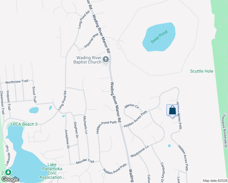 map of restaurants, bars, coffee shops, grocery stores, and more near 1430 Wad Riv Mnrvl Road in Wading River