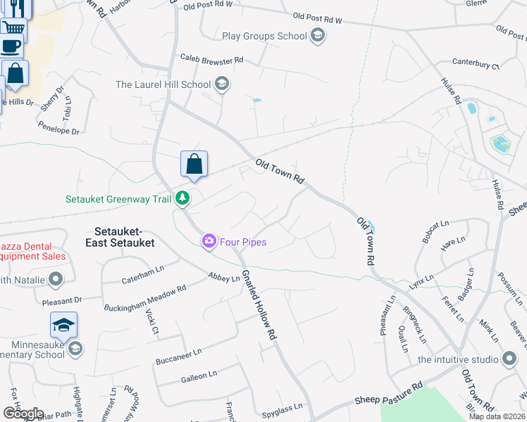 map of restaurants, bars, coffee shops, grocery stores, and more near 2 Little Hill in Setauket- East Setauket
