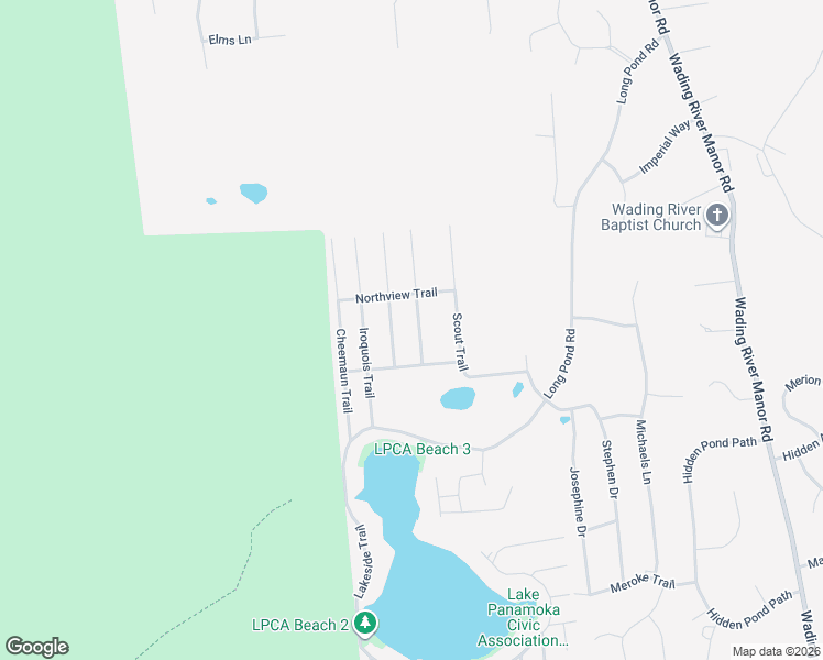 map of restaurants, bars, coffee shops, grocery stores, and more near 10 Cherokee Trail in Ridge