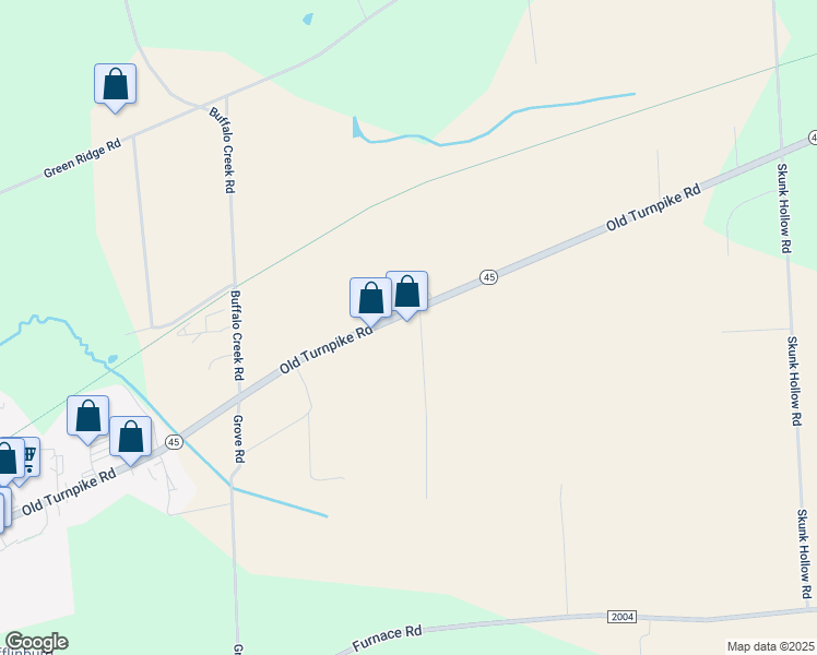 map of restaurants, bars, coffee shops, grocery stores, and more near 7801 Old Turnpike Road in Mifflinburg
