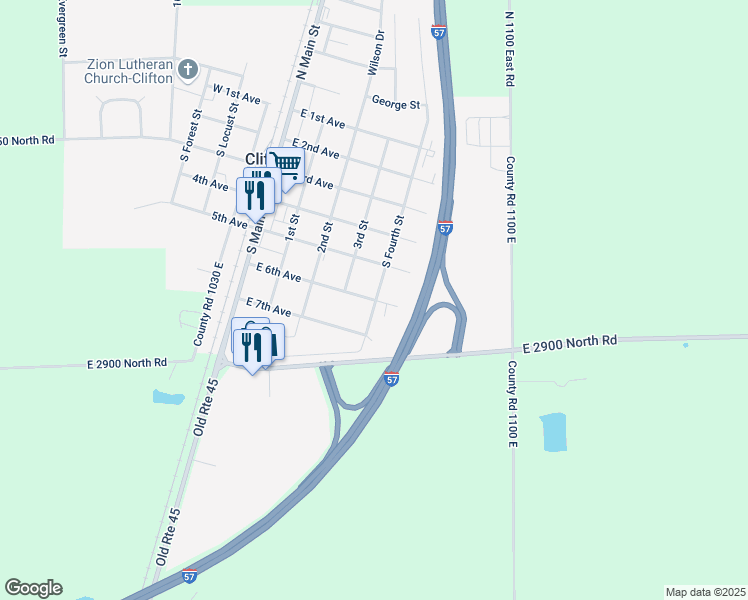 map of restaurants, bars, coffee shops, grocery stores, and more near 495 East 6th Avenue in Clifton
