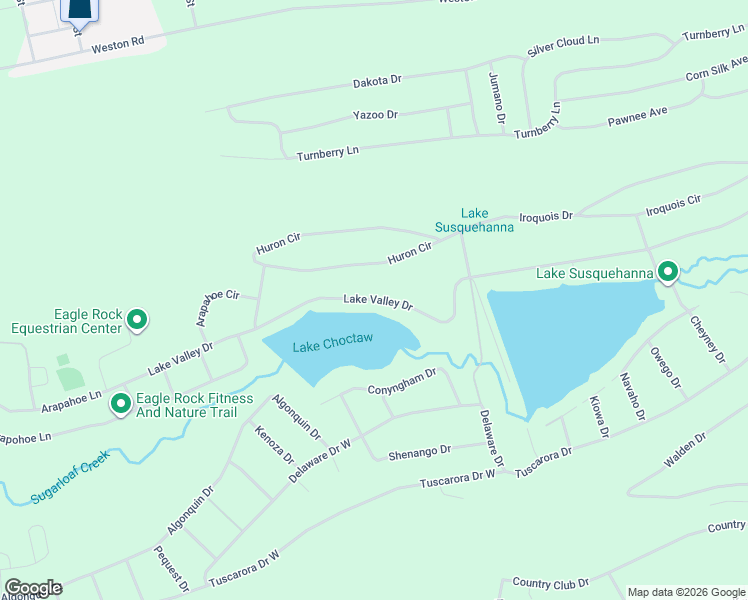 map of restaurants, bars, coffee shops, grocery stores, and more near Lake Valley Dr in Luzerne