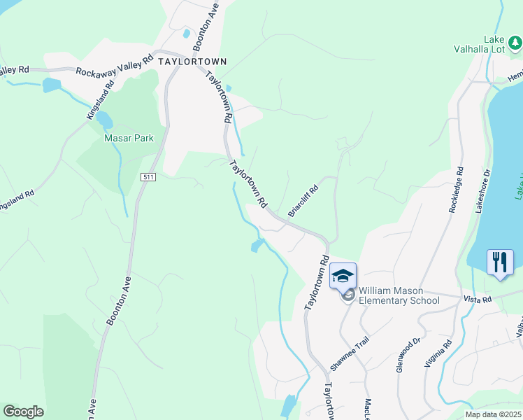 map of restaurants, bars, coffee shops, grocery stores, and more near 105 A Taylortown Road in Boonton
