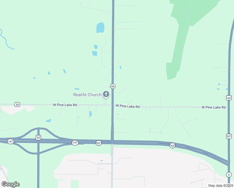 map of restaurants, bars, coffee shops, grocery stores, and more near 10952 East Pine Lake Road in Salem