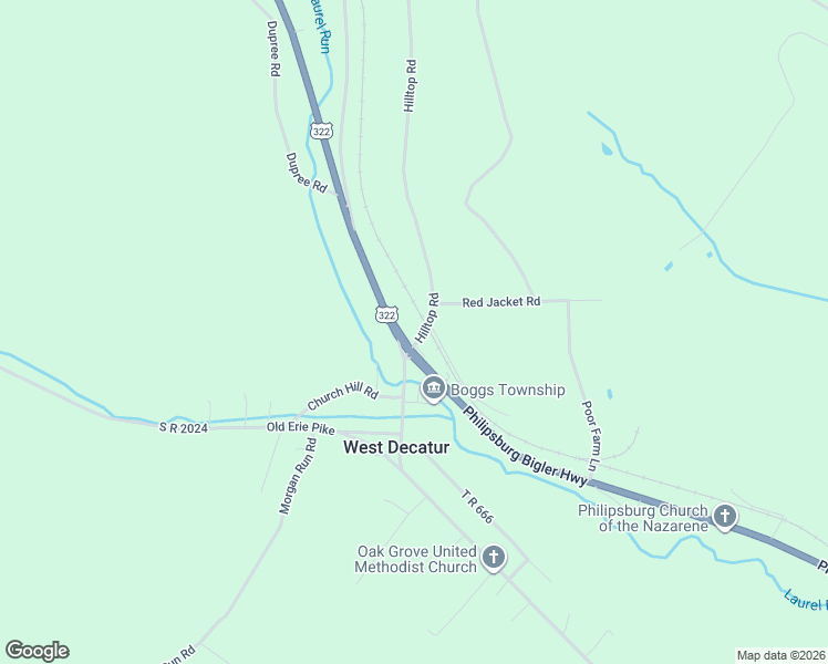 map of restaurants, bars, coffee shops, grocery stores, and more near 87 Hilltop Road in West Decatur