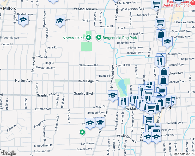 map of restaurants, bars, coffee shops, grocery stores, and more near 138 Ames Avenue in Bergenfield