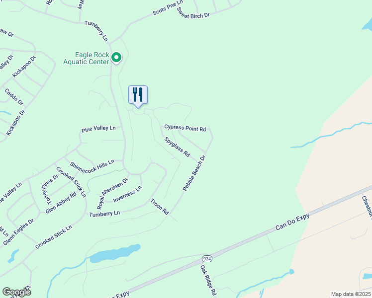 map of restaurants, bars, coffee shops, grocery stores, and more near 17 Spyglass Drive in Luzerne County