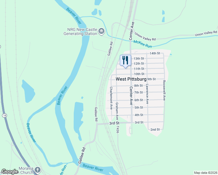 map of restaurants, bars, coffee shops, grocery stores, and more near 207 Charlemont Avenue in New Castle