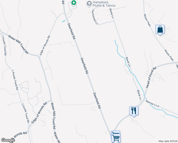 map of restaurants, bars, coffee shops, grocery stores, and more near 935 Deerfield Road in Water Mill