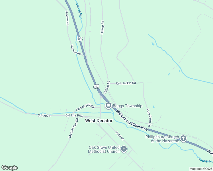 map of restaurants, bars, coffee shops, grocery stores, and more near 87 Hilltop Road in West Decatur