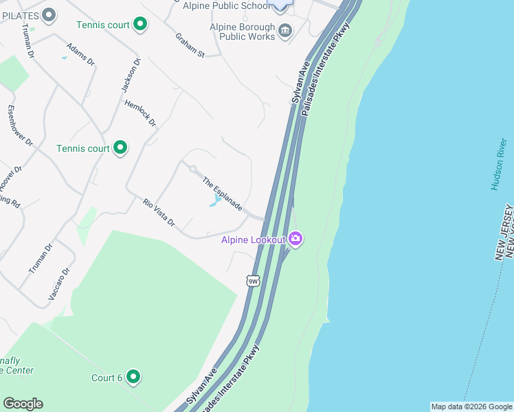 map of restaurants, bars, coffee shops, grocery stores, and more near 6 Tulip Tree Lane in Alpine
