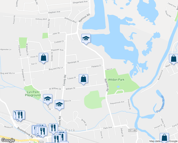 map of restaurants, bars, coffee shops, grocery stores, and more near 4 Verkade Lane in Lincoln Park