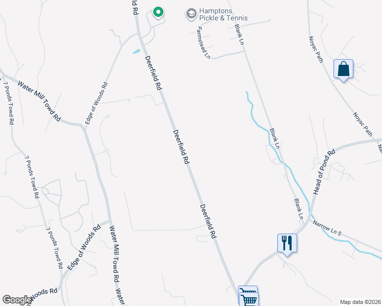 map of restaurants, bars, coffee shops, grocery stores, and more near 935 Deerfield Road in Water Mill