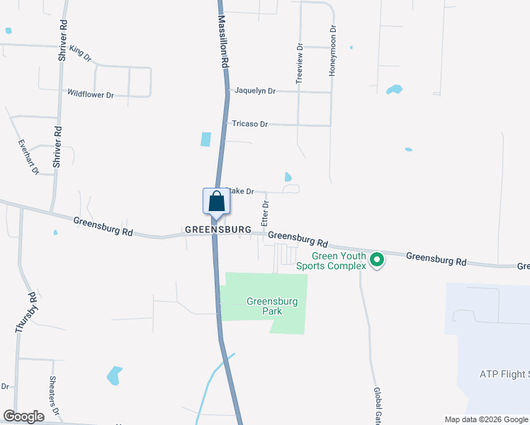 map of restaurants, bars, coffee shops, grocery stores, and more near in Green