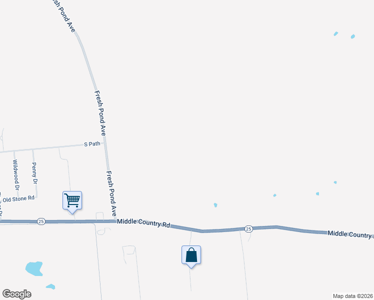 map of restaurants, bars, coffee shops, grocery stores, and more near 4184 Middle Country Road in Calverton