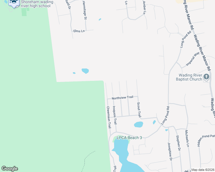 map of restaurants, bars, coffee shops, grocery stores, and more near 61 Cheemaun Trail in Ridge