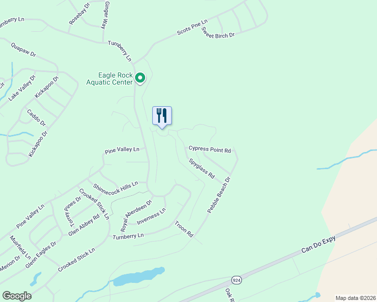 map of restaurants, bars, coffee shops, grocery stores, and more near Cypress Point Road in Luzerne