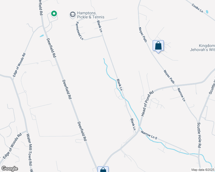 map of restaurants, bars, coffee shops, grocery stores, and more near 216 Blank Lane in Water Mill