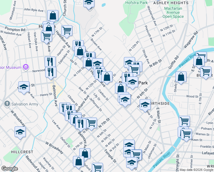 map of restaurants, bars, coffee shops, grocery stores, and more near 222 Haledon Avenue in Prospect Park