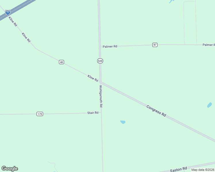 map of restaurants, bars, coffee shops, grocery stores, and more near 10985-11099 Congress Road in West Salem