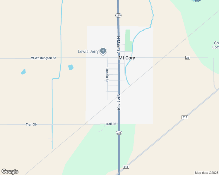 map of restaurants, bars, coffee shops, grocery stores, and more near 309 Lincoln Street in Mount Cory