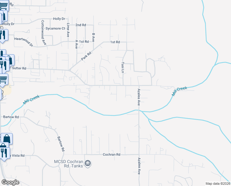 map of restaurants, bars, coffee shops, grocery stores, and more near 1545 Sharon Avenue in McKinleyville