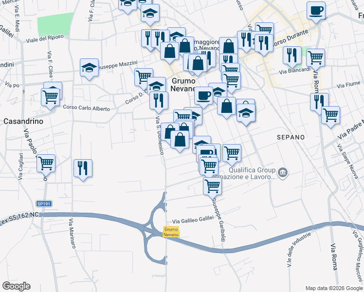 map of restaurants, bars, coffee shops, grocery stores, and more near in Metropolitan City of Naples