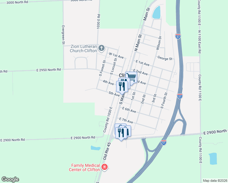 map of restaurants, bars, coffee shops, grocery stores, and more near 115 West 5th Avenue in Clifton
