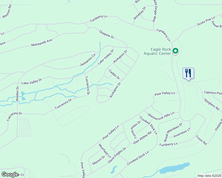 map of restaurants, bars, coffee shops, grocery stores, and more near Caddo Drive in Luzerne