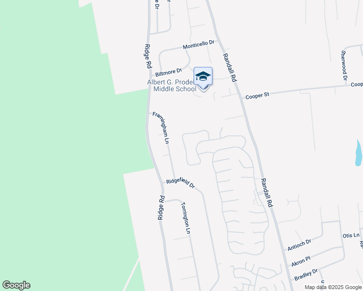 map of restaurants, bars, coffee shops, grocery stores, and more near 540 Leisure Drive in Ridge