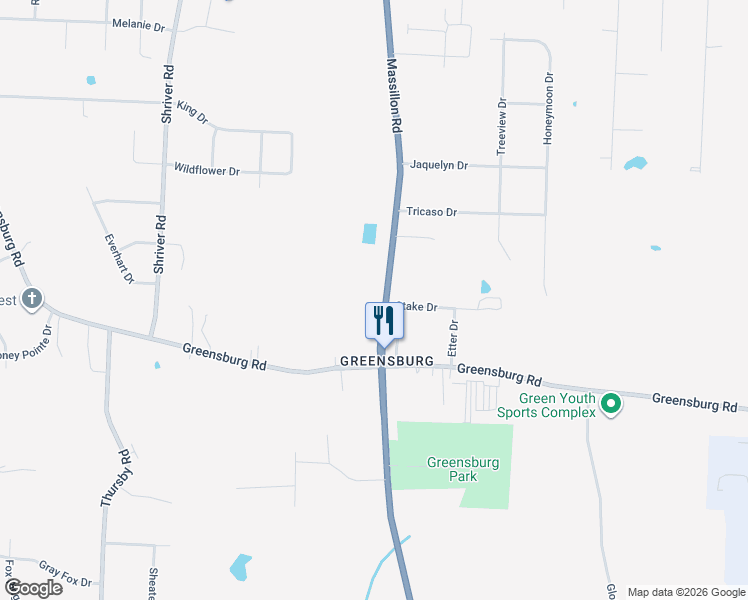 map of restaurants, bars, coffee shops, grocery stores, and more near 4694 Massillon Road in North Canton