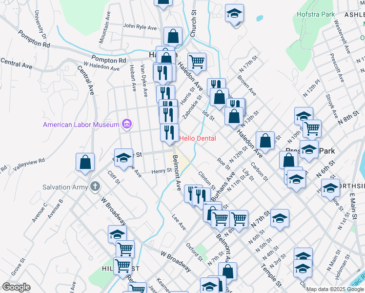 map of restaurants, bars, coffee shops, grocery stores, and more near 312 Belmont Avenue in Haledon