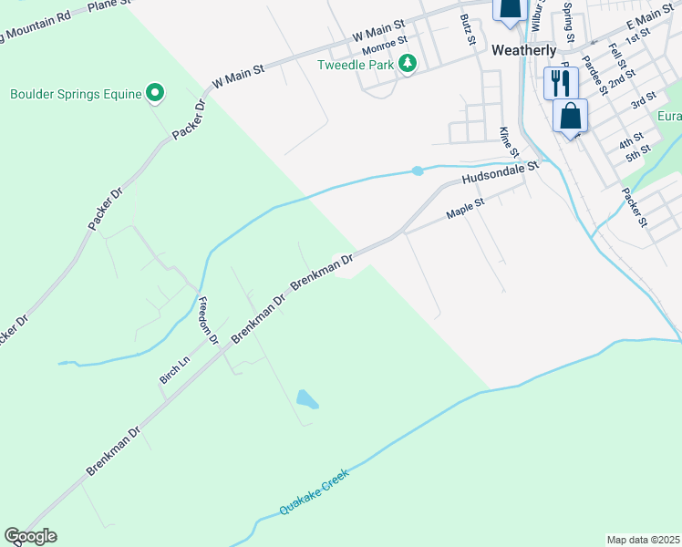 map of restaurants, bars, coffee shops, grocery stores, and more near 940 Brenkman Drive in Weatherly