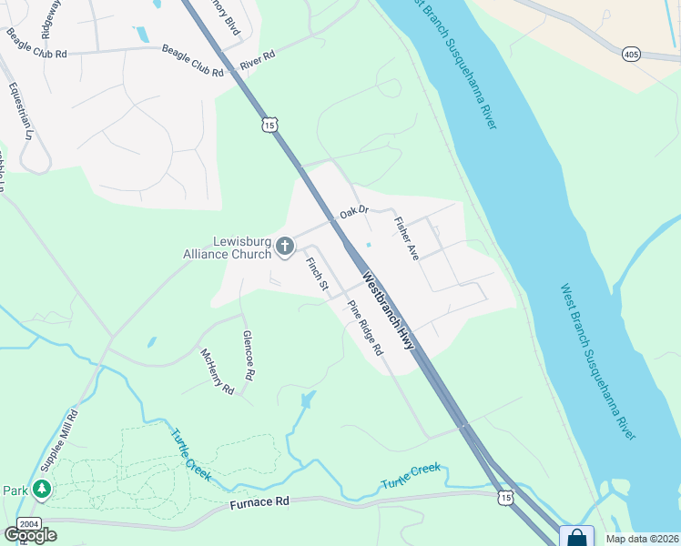 map of restaurants, bars, coffee shops, grocery stores, and more near 172 Pine Ridge Road in Lewisburg