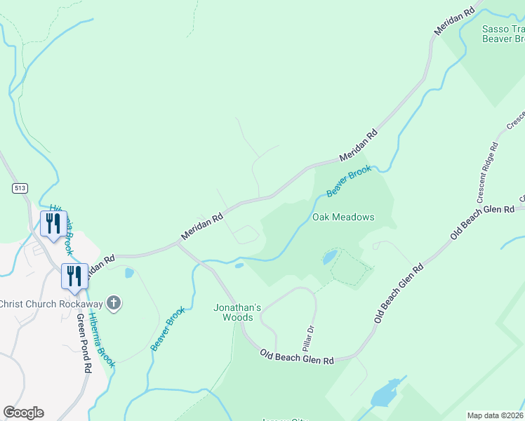 map of restaurants, bars, coffee shops, grocery stores, and more near 5 Wynding Way in Rockaway