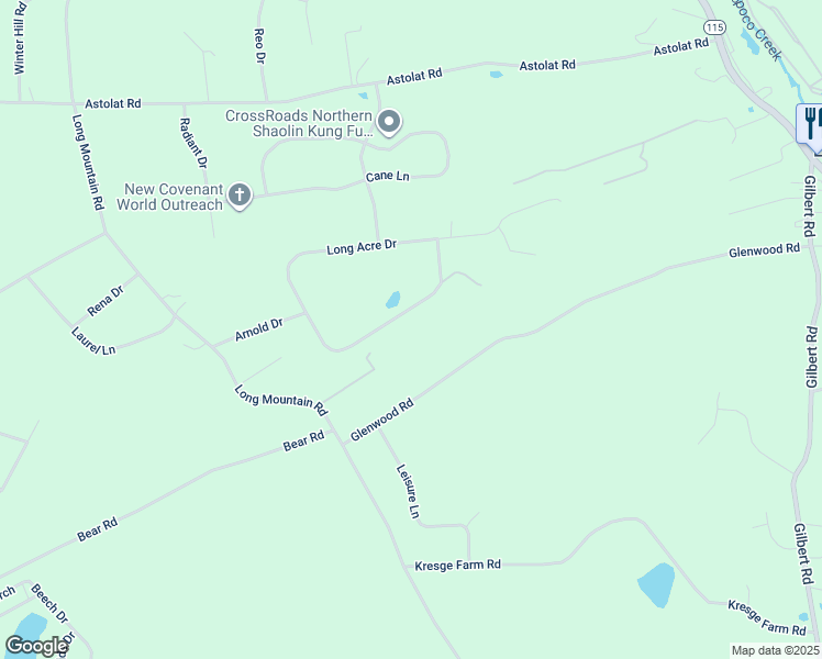 map of restaurants, bars, coffee shops, grocery stores, and more near 2554 Mount Clay Drive in Effort