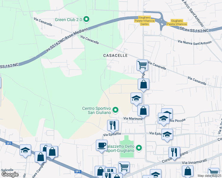 map of restaurants, bars, coffee shops, grocery stores, and more near 78 Via Pigna in Città Metropolitana di Napoli