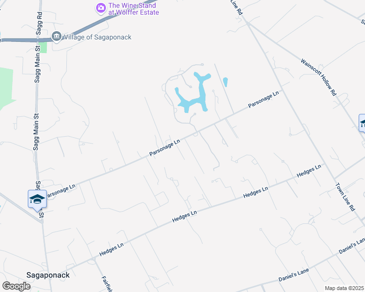 map of restaurants, bars, coffee shops, grocery stores, and more near 351 Parsonage Lane in Sagaponack