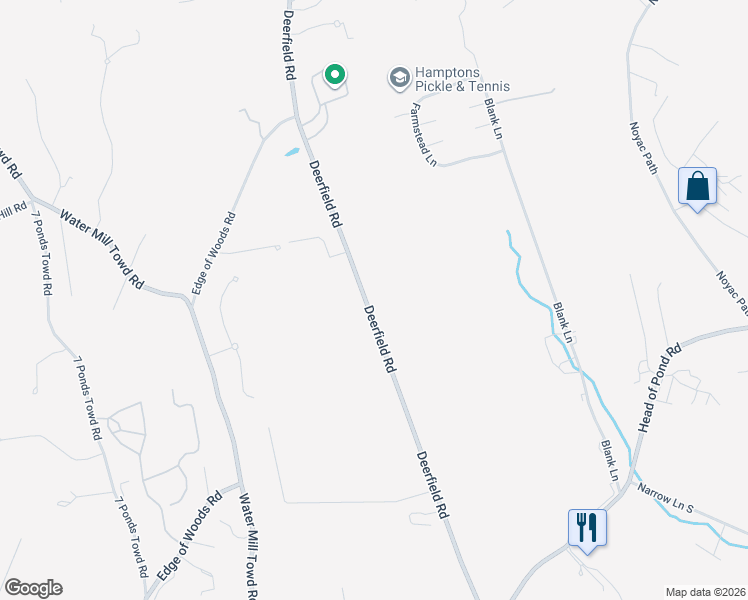 map of restaurants, bars, coffee shops, grocery stores, and more near 993 Deerfield Road in Water Mill
