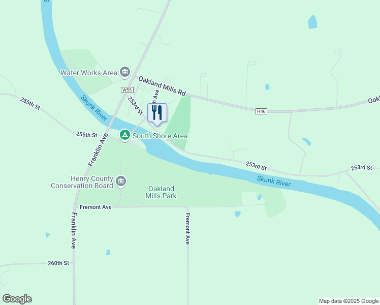 map of restaurants, bars, coffee shops, grocery stores, and more near 253rd Street in Mount Pleasant