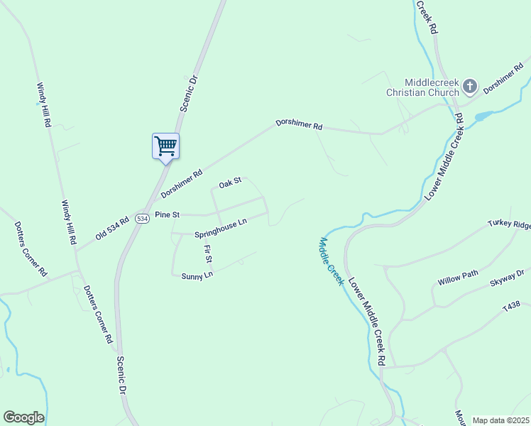 map of restaurants, bars, coffee shops, grocery stores, and more near 106 Birch Street in Kunkletown