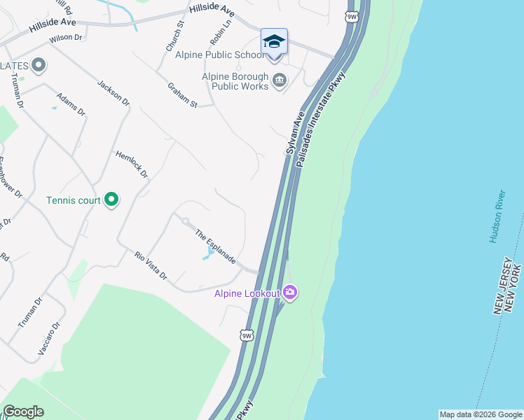 map of restaurants, bars, coffee shops, grocery stores, and more near 30 Tulip Tree Lane in Alpine