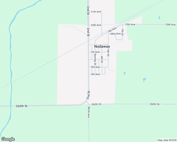 map of restaurants, bars, coffee shops, grocery stores, and more near 2nd Street in Nodaway