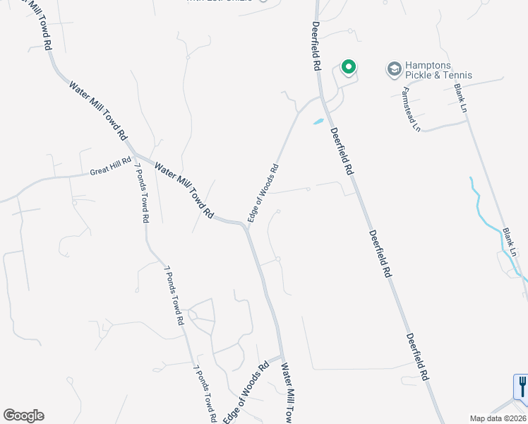 map of restaurants, bars, coffee shops, grocery stores, and more near 750 Edge of Woods Road in Water Mill