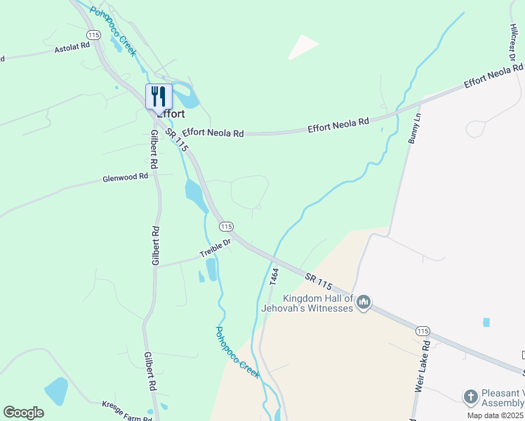 map of restaurants, bars, coffee shops, grocery stores, and more near 1150 Green Mount Drive in Saylorsburg