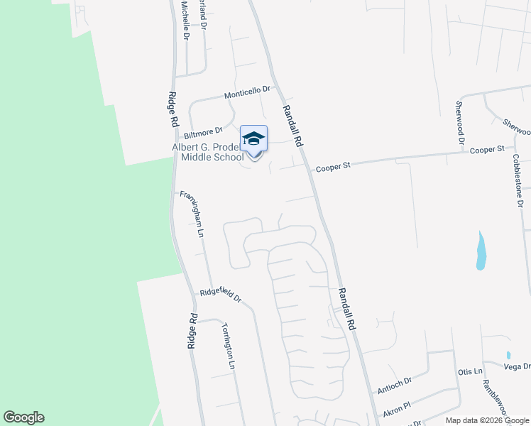 map of restaurants, bars, coffee shops, grocery stores, and more near 592 Leisure Drive in Ridge