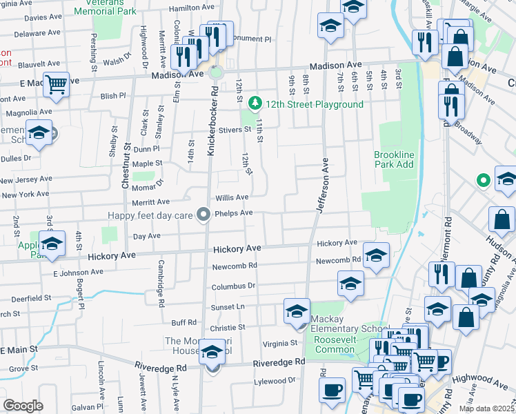 map of restaurants, bars, coffee shops, grocery stores, and more near 85 Phelps Avenue in Cresskill