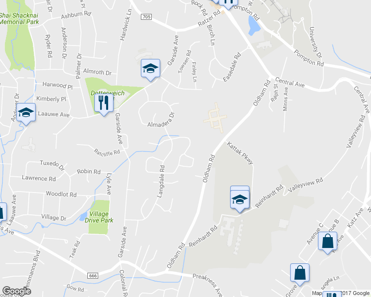 map of restaurants, bars, coffee shops, grocery stores, and more near 27 Canterbury Way in Wayne